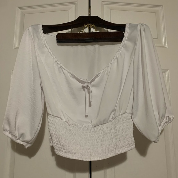 Cotton On Tops - 💎WHITE PUFFY SLEEVE COTTAGE CORE COTTON ON BLOUSE